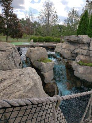 There is water traps here as well as this waterfall. Beautiful course.