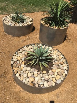 Custom Steel Ring Planters