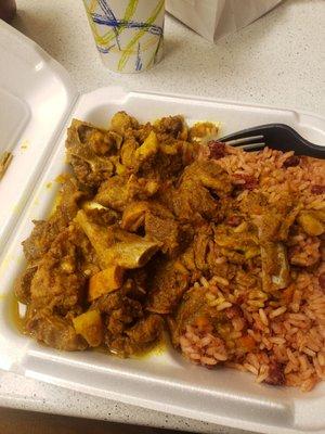 Curry goat and tender