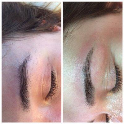 My lovely client already has a beautiful set of eyebrows, so we cleaned them up to enhance her shape!