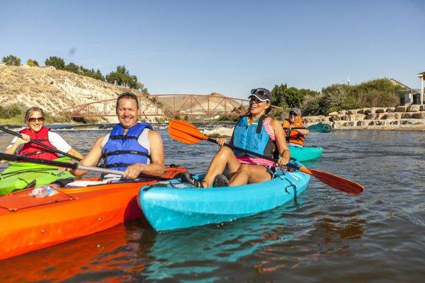 Kayaking at Expedition Island in Green River, WY