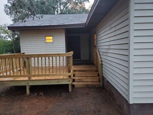 Rowesville SC: New back deck rebuilding project w/stairs. And home has been power washed. New roof has been installed too.