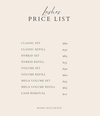 Price List