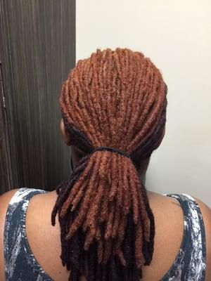 Loc retwist and color