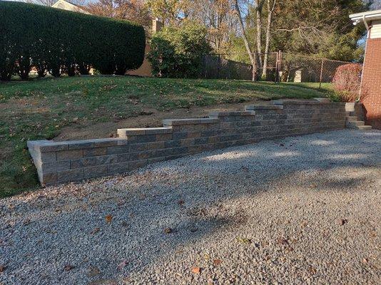 New Left side driveway wall