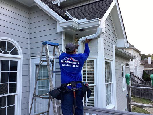 White 6" Gutters, Gutter Guards and Downspout Installation