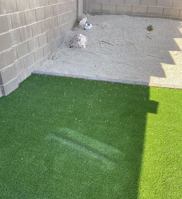 Damage to my artificial grass caused by work crew leaving a piece of equipment that melted the grass