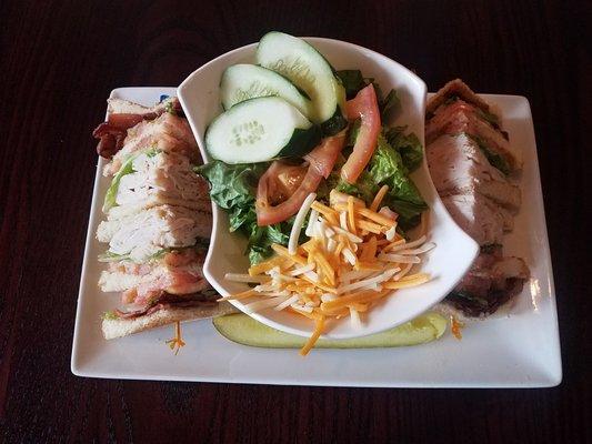 Turkey Club with Side Salad