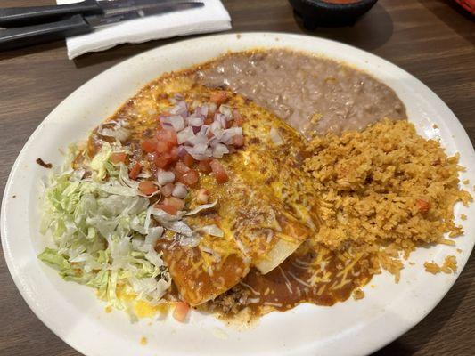 Mix enchiladas plate