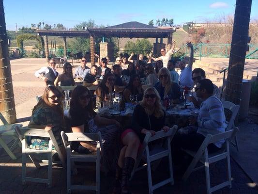 Our group wine tasting in Temecula.