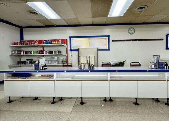 Section of lunch counter