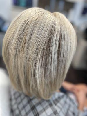 Blonde with volume treatment