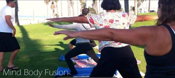 Yoga and group fitness at the beach!