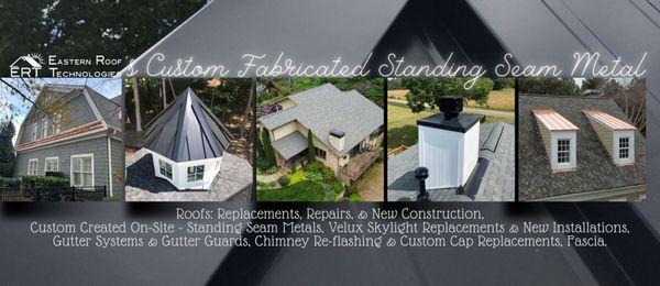 Custom Fabricated Standing Seam Metal Roofs, accents, & chimney caps