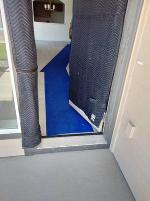 We provide protection for door jams, doors, and flooring at no additional cost.