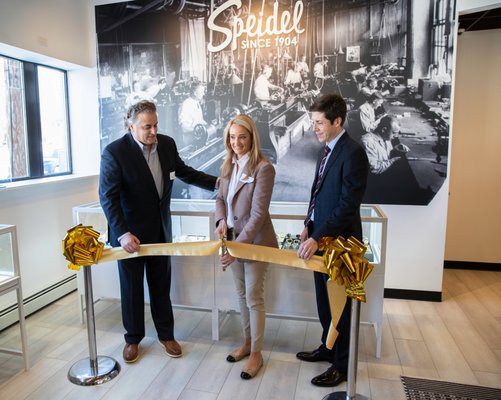 Ribbon cutting at the grand opening celebration for The Speidel Flagship Store and Watch Repair Center in Providence, RI - March 30, 2023