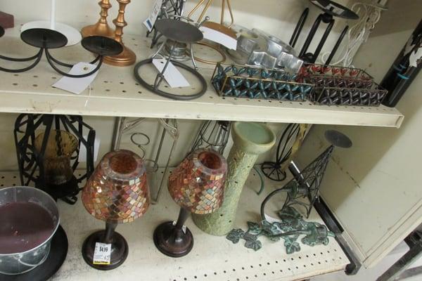 metal decorative items and candle holders