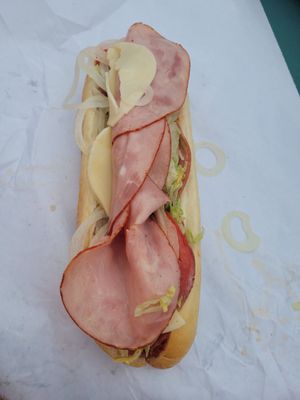 Large Italian on hard roll - this is a terrible picture the sub is quite large.  It also looked (and tasted) so much better than it appears.