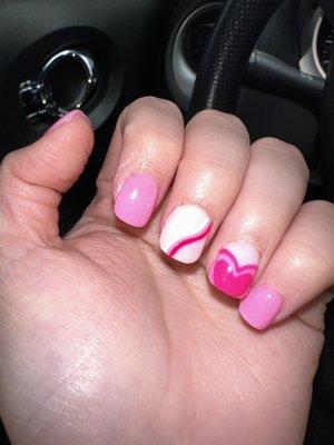 sns dip with heart and swirl designs