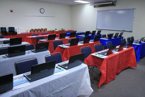 Laptops for software training.