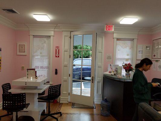 Front entry and reception desk