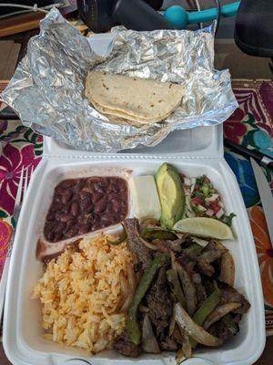 Carne asada plate- $13. Get a lot.