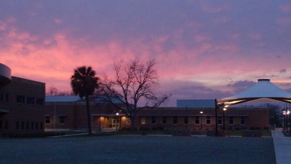 A nice sunset outside the health center.