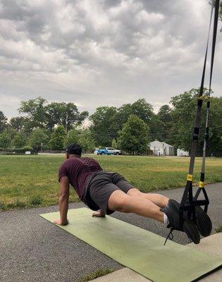 TRX uses your body weight and gravity as resistance to build strength, balance, coordination, flexibility, core and joint stability.