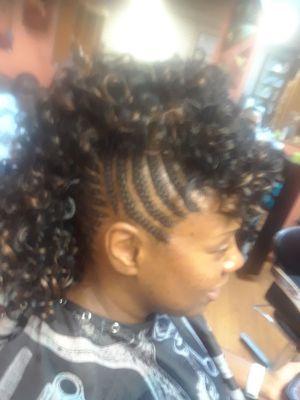 MOHAWK STYLE W/ CORNROWS & FREETRESS BODY WAVE.