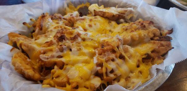 Cheese fries, waffle style