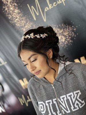 Quinceañera Hair Style & Soft Makeup