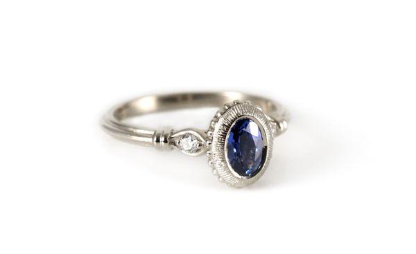 Avery Collection: Sapphire 14K white gold