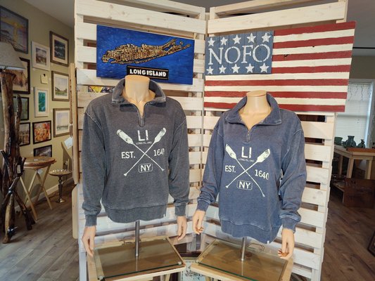 Just a small sampling of the Long Island Themed Apparel available at North Fork Craft Gallery.