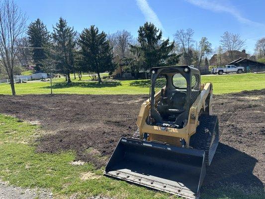 Regrading/planting grass