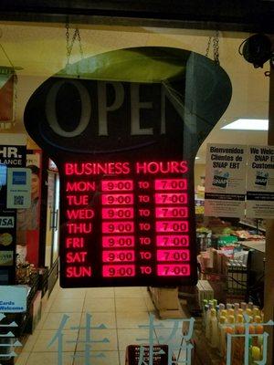 love the consistency when it comes to the hours the store is open. No surprises whatsoever.