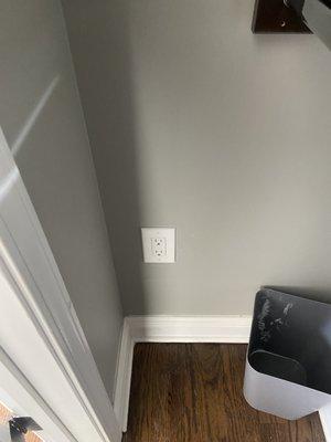 New plug in our closet! Now we can plug in our printer and hide it in our home office.