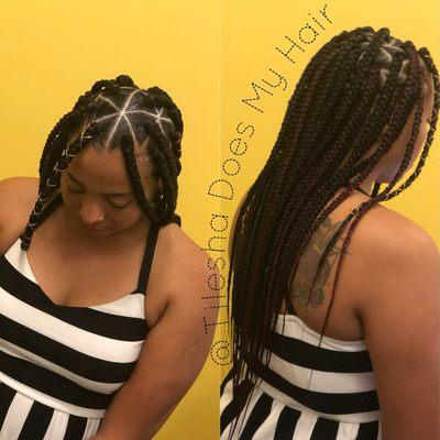 Large triangle braids