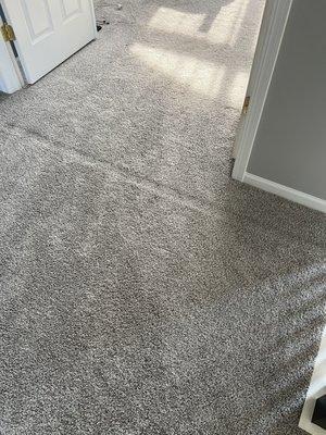 Noticeable impression in carpet looks really bad