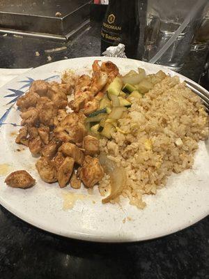 Chicken and shrimp hibachi