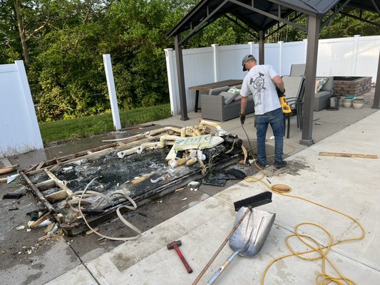 Hot-tub removal