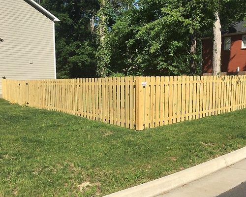 Pressure Treated Pine Shadowbox Style Semi-Privacy Fence