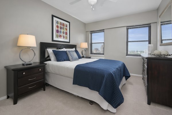 Large carpeted bedrooms