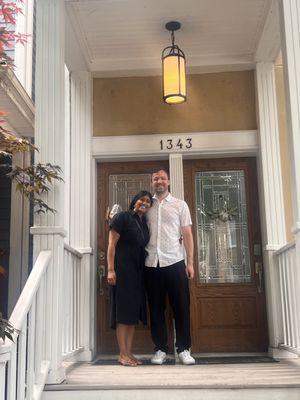 Happy new homeowners in the Southport Corridor area of Lakeview!