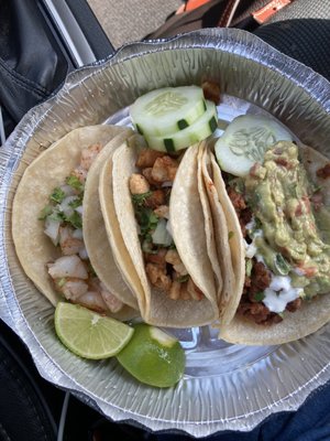 1 Shrimp Taco 1 chicken Taco 1 beef taco