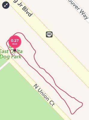 My walk around the dog park.