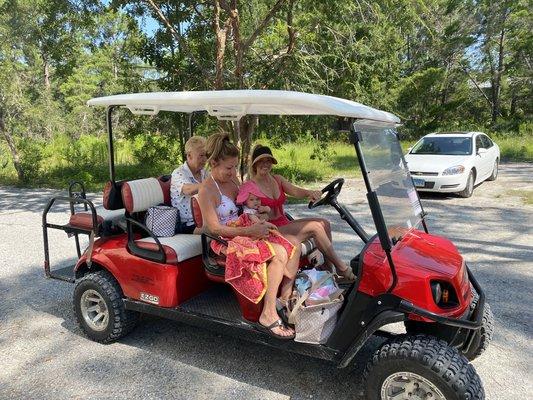 Your family will love having a golf cart to explore Destin/30a