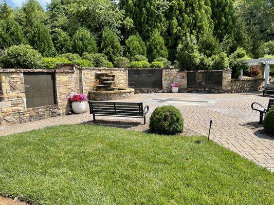 the prayer garden behind the church