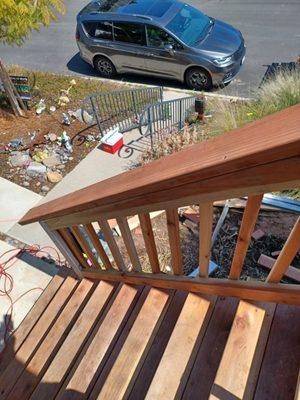 New hand rail and stairs.