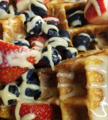 Belgian waffles & fruit