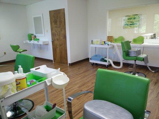 Lice treatment in a clean, comfortable environment.